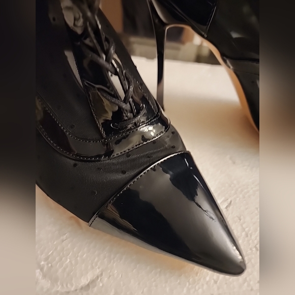 Pointed Toe Party Bootie High Heel Shoes Womens Zip Strappy Ankle Boots Size 9 - Picture 12 of 16